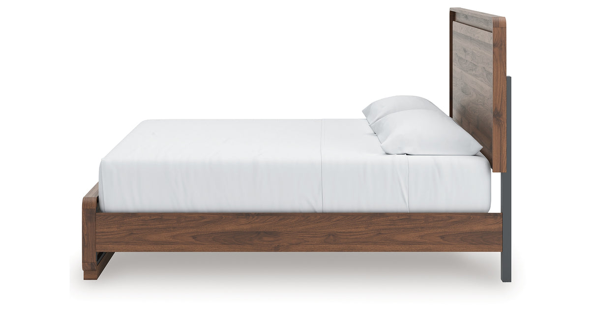 Fortlorn Walnut Brown King Panel Bed from Ashley Furniture - Luna Furniture