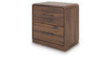 Fortlorn Walnut King Panel Bed, Dresser and 2 Nightstands from Ashley - Luna Furniture