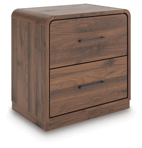 Fortlorn Walnut King Panel Bed, Dresser and 2 Nightstands from Ashley - Luna Furniture