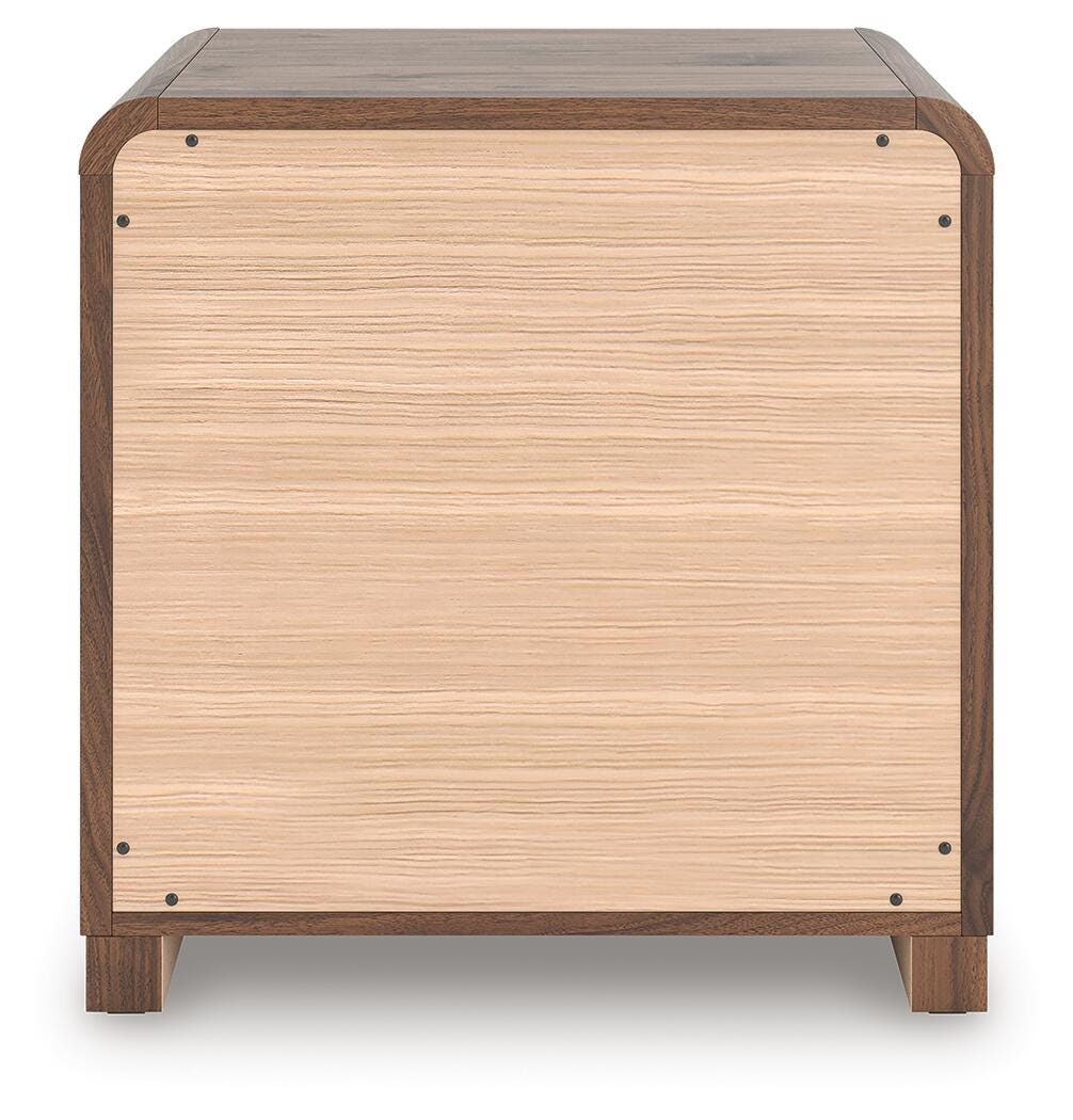 Fortlorn Walnut Brown King Panel Bed, Dresser, Mirror and Nightstand from Ashley - Luna Furniture
