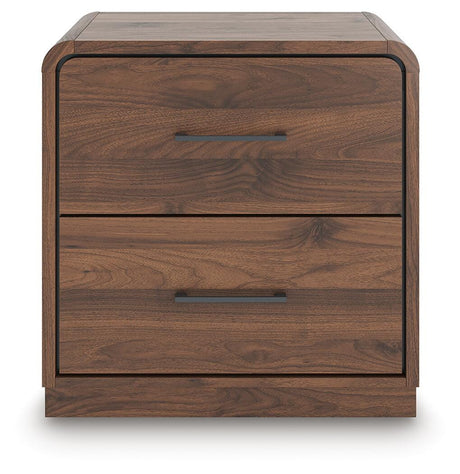 Fortlorn Walnut King Panel Bed, Dresser and 2 Nightstands from Ashley - Luna Furniture