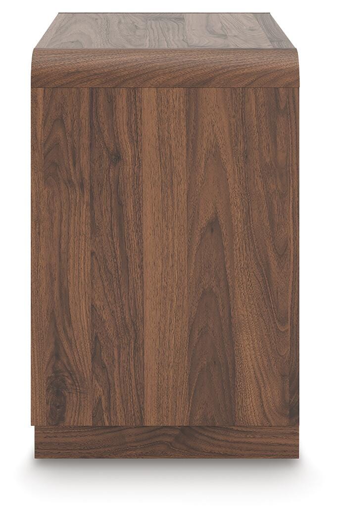 Fortlorn Walnut Brown King Panel Bed, Dresser, Mirror and Nightstand from Ashley - Luna Furniture