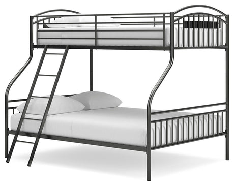Lanceburg Gray Twin over Full Bunk Bed with Ladder from Ashley - Luna Furniture