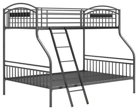 Lanceburg Gray Twin over Full Bunk Bed with Ladder from Ashley - Luna Furniture