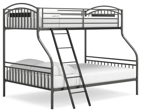 Lanceburg Gray Twin over Full Bunk Bed with Ladder from Ashley - Luna Furniture