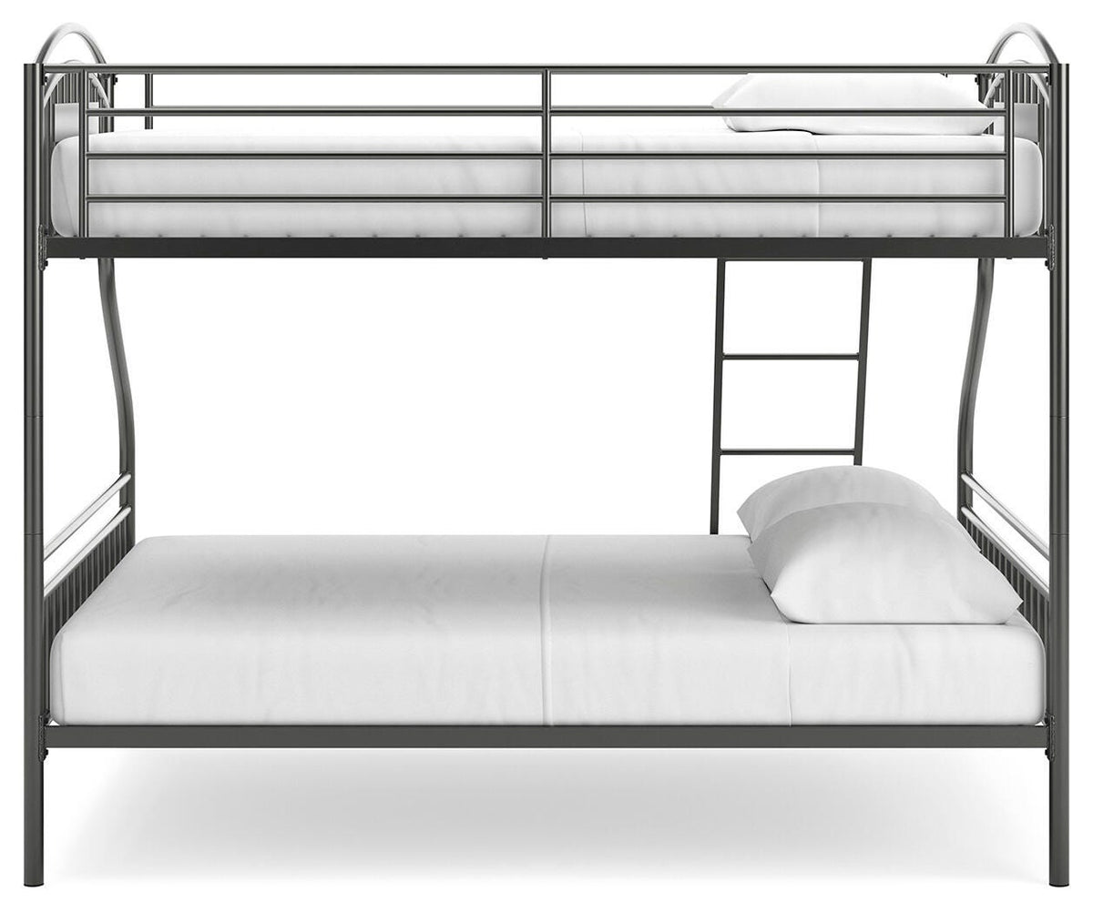 Lanceburg Gray Twin over Full Bunk Bed with Ladder from Ashley - Luna Furniture
