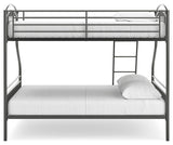 Lanceburg Gray Twin over Full Bunk Bed with Ladder from Ashley - Luna Furniture