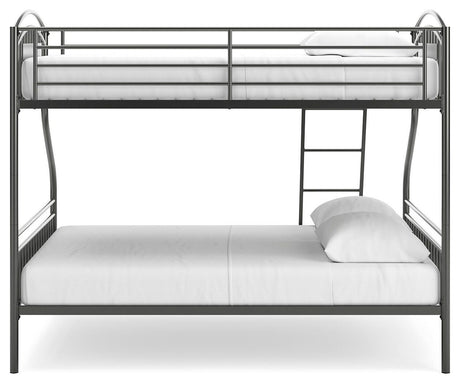 Lanceburg Gray Twin over Full Bunk Bed with Ladder from Ashley - Luna Furniture
