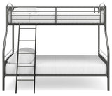 Lanceburg Gray Twin over Full Bunk Bed with Ladder from Ashley - Luna Furniture