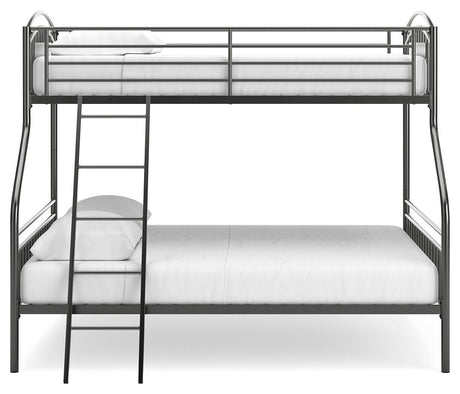 Lanceburg Gray Twin over Full Bunk Bed with Ladder from Ashley - Luna Furniture