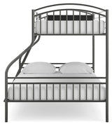 Lanceburg Gray Twin over Full Bunk Bed with Ladder from Ashley - Luna Furniture