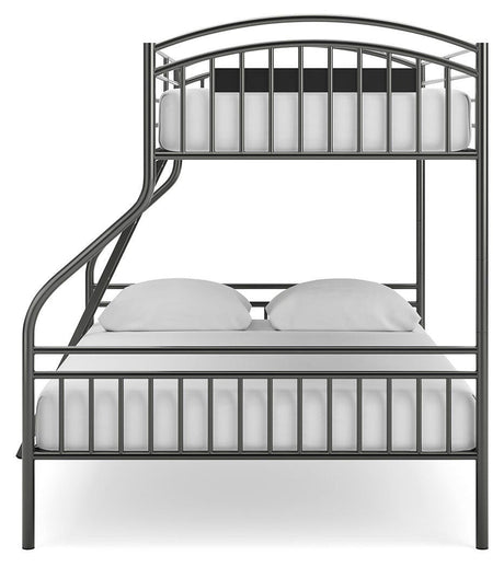 Lanceburg Gray Twin over Full Bunk Bed with Ladder from Ashley - Luna Furniture