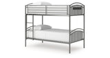 Lanceburg Gray Twin over Twin Bunk Bed and 2 Mattresses from Ashley Furniture - Luna Furniture