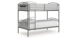 Lanceburg Gray Twin over Twin Bunk Bed and 2 Mattresses from Ashley Furniture - Luna Furniture