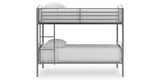 Lanceburg Gray Twin over Twin Bunk Bed and 2 Mattresses from Ashley Furniture - Luna Furniture