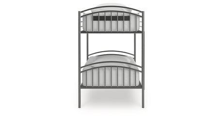 Lanceburg Gray Twin over Twin Bunk Bed and 2 Mattresses from Ashley Furniture - Luna Furniture