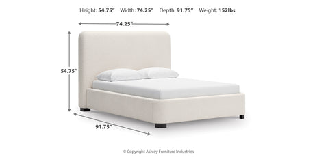 Brintstreet Beige Queen Upholstered Bed from Ashley - Luna Furniture