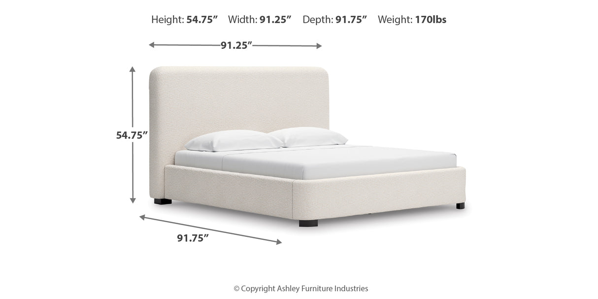 Brintstreet Beige King Upholstered Bed from Ashley - Luna Furniture