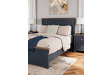 Landocken Brown/Blue Queen Panel Bed from Ashley - Luna Furniture