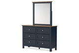 Landocken Brown/Blue Dresser and Mirror from Ashley - Luna Furniture