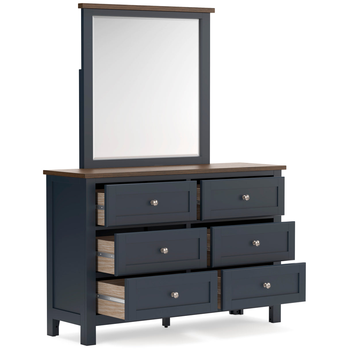 Landocken Brown/Blue Queen Panel Bedroom Set from Ashley - Luna Furniture
