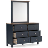 Landocken Brown/Blue Queen Panel Bedroom Set from Ashley - Luna Furniture