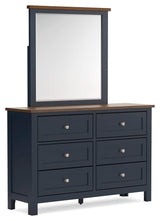 Landocken Brown/Blue Twin Panel Bed with Mirrored Dresser and Nightstand from Ashley - Luna Furniture