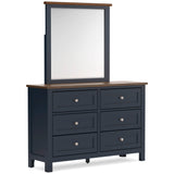 Landocken Brown/Blue Queen Panel Bedroom Set from Ashley - Luna Furniture