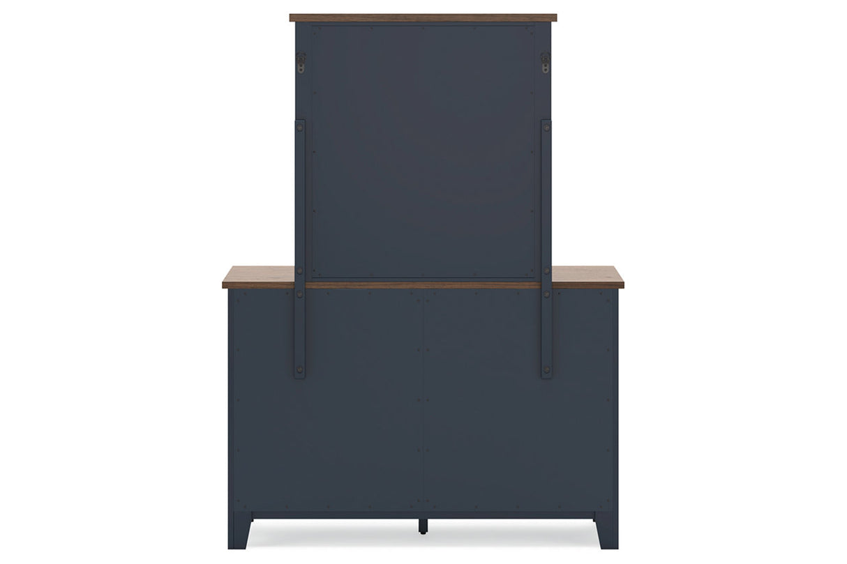 Landocken Brown/Blue Dresser and Mirror from Ashley - Luna Furniture