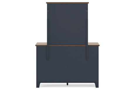 Landocken Brown/Blue Dresser and Mirror from Ashley - Luna Furniture