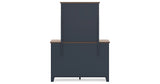 Landocken Queen Panel Bed with Mirrored Dresser, Chest and Nightstand in Brown/Blue from Ashley Furniture - Luna Furniture