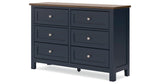 Landocken Twin Panel Headboard with Dresser in Brown/Blue from Ashley - Luna Furniture
