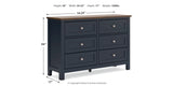 Landocken Twin Panel Headboard with Dresser in Brown/Blue from Ashley - Luna Furniture