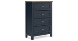 Landocken Brown/Blue Chest of Drawers from Ashley Furniture - Luna Furniture