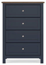 Landocken Brown/Blue Twin Panel Bed, Chest and Nightstand from Ashley - Luna Furniture