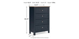Landocken Twin Panel Headboard with Mirrored Dresser, Chest and 2 Nightstands in Brown/Blue from Ashley - Luna Furniture