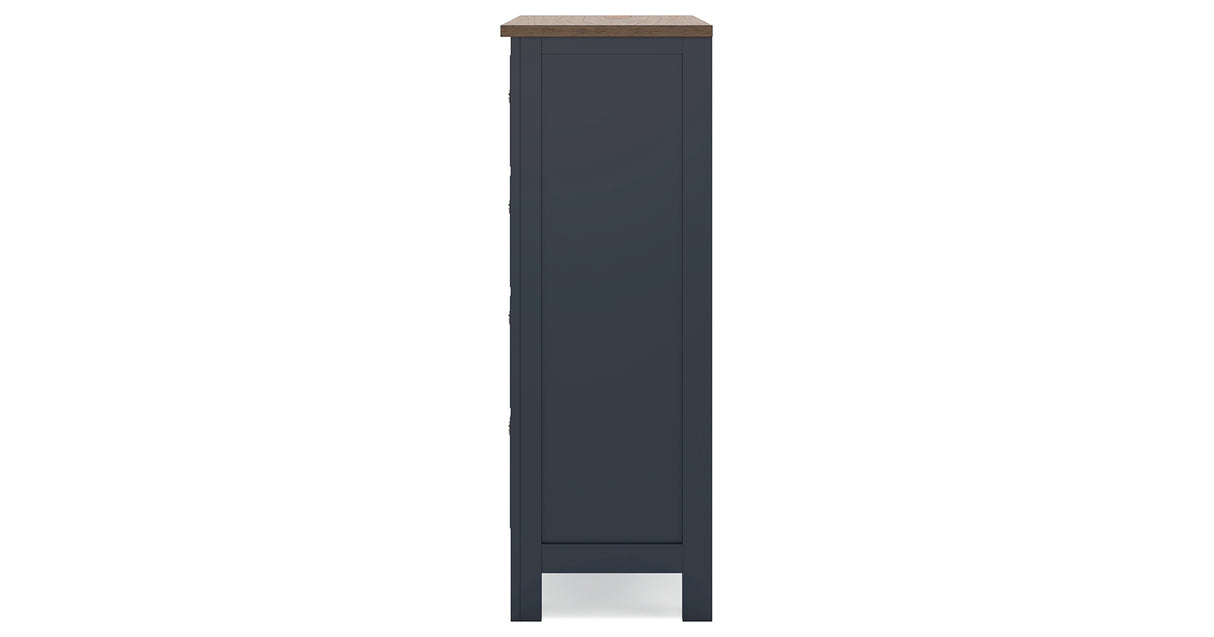 Landocken Brown/Blue Chest of Drawers from Ashley Furniture - Luna Furniture