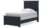 Landocken Brown/Blue Twin Panel Bed from Ashley - Luna Furniture