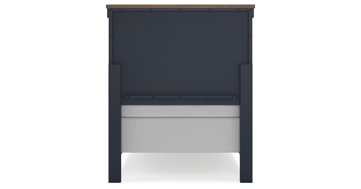 Landocken Twin Panel Headboard with Dresser in Brown/Blue from Ashley - Luna Furniture