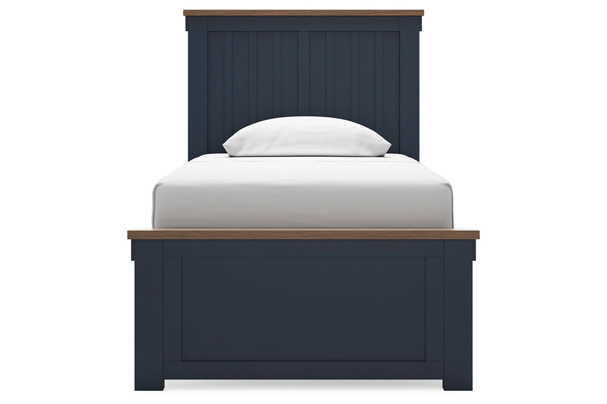 Landocken Brown/Blue Twin Panel Bed from Ashley - Luna Furniture