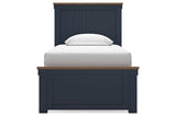 Landocken Brown/Blue Twin Panel Bed from Ashley - Luna Furniture