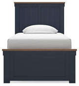 Landocken Brown/Blue Twin Panel Bed from Ashley Furniture - Luna Furniture