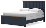 Landocken Brown/Blue Queen Panel Bed, Dresser, Mirror and Nightstand from Ashley Furniture - Luna Furniture
