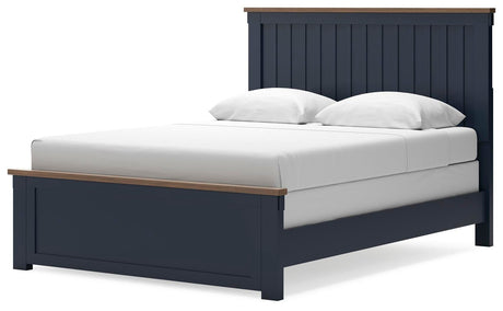 Landocken Brown/Blue Queen Panel Bed, Dresser, Mirror and Nightstand from Ashley Furniture - Luna Furniture