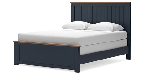 Landocken Brown/Blue Queen Panel Bed from Ashley - Luna Furniture