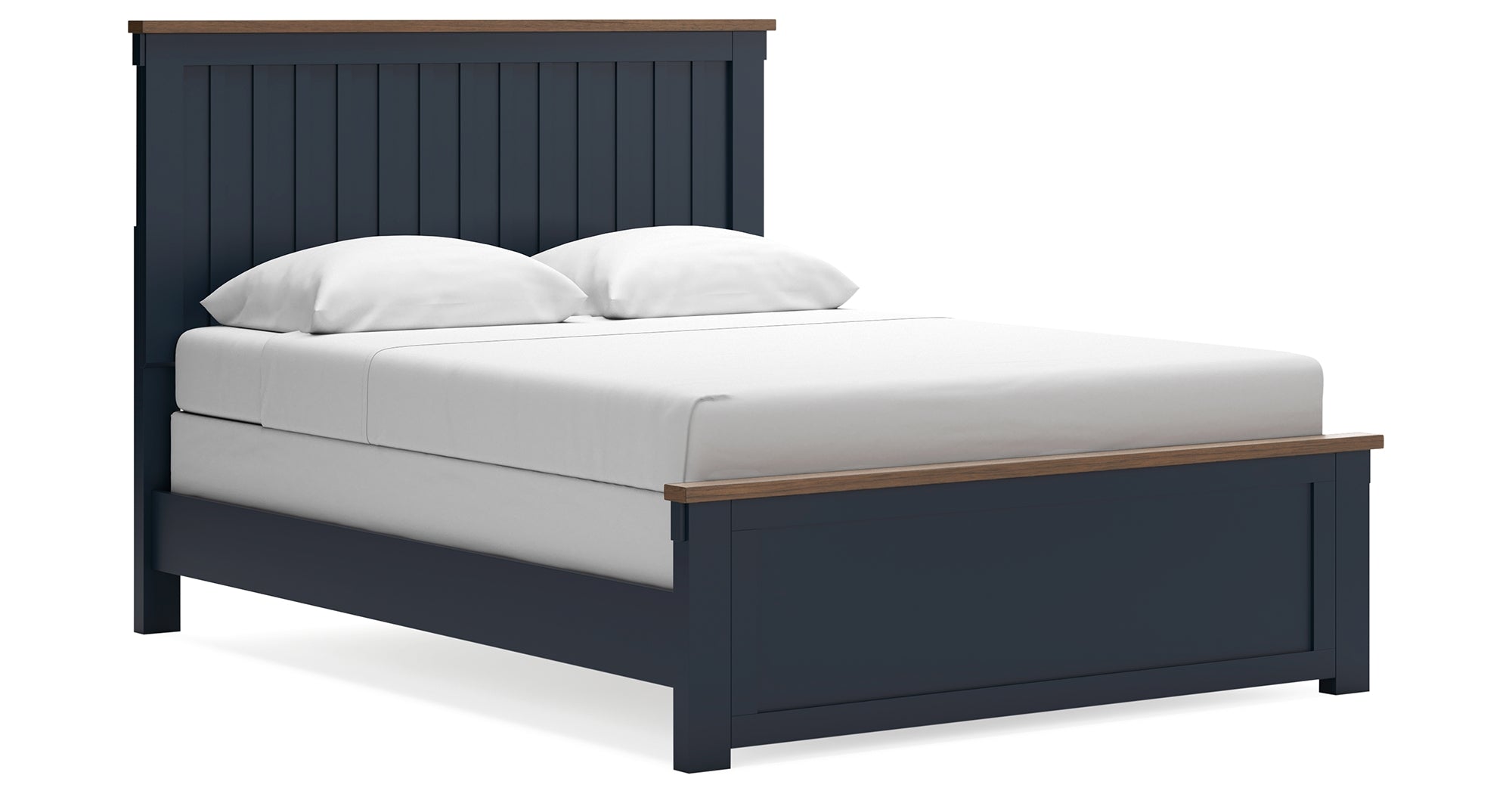 Landocken Brown/Blue Queen Panel Bed – Luna Furniture