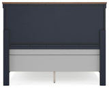 Landocken Brown/Blue Queen Panel Bed, Dresser, Mirror and Nightstand from Ashley Furniture - Luna Furniture
