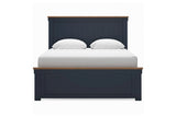 Landocken Brown/Blue Queen Panel Bed from Ashley - Luna Furniture