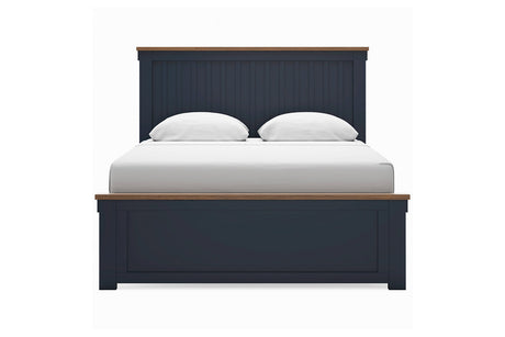 Landocken Brown/Blue Queen Panel Bed from Ashley - Luna Furniture