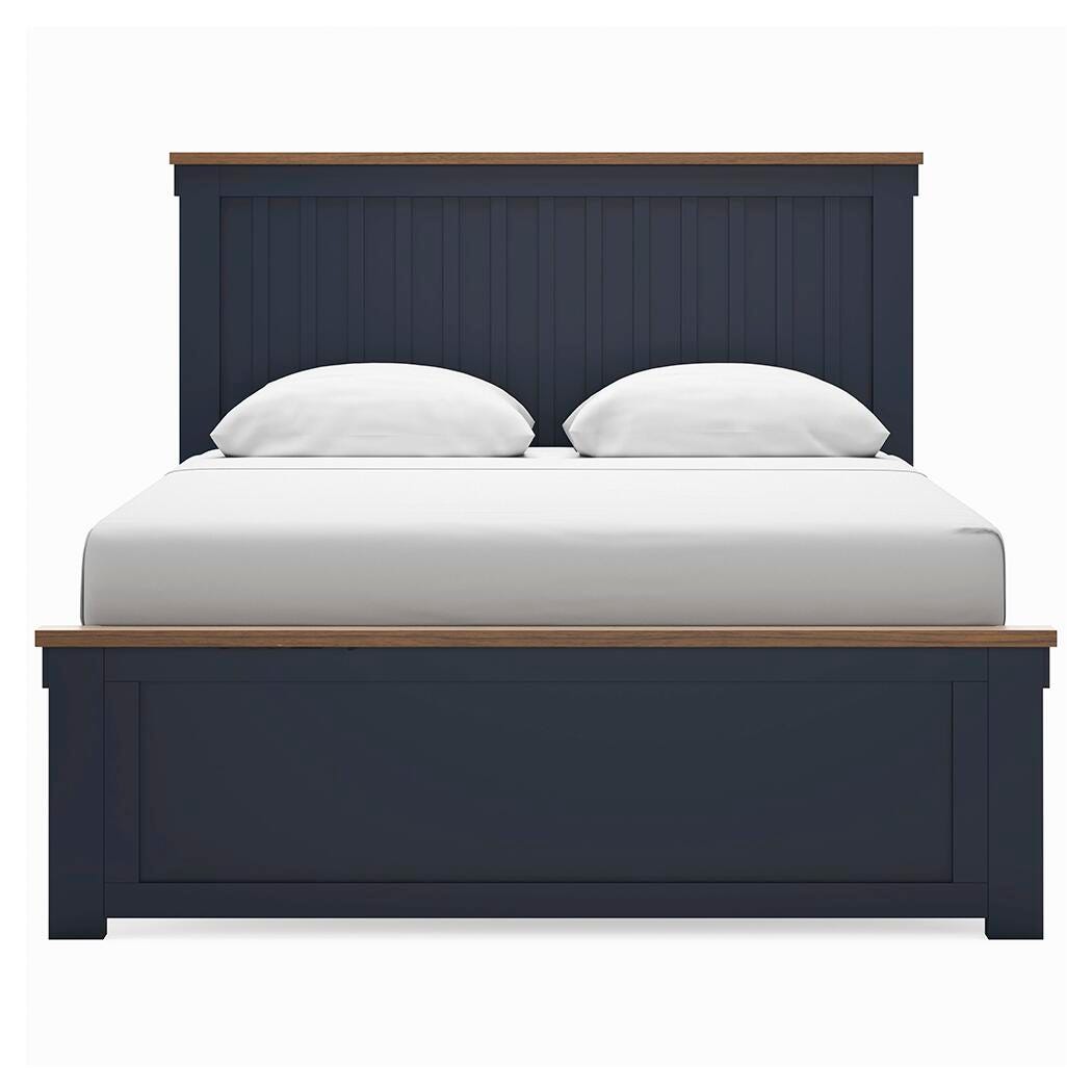 Landocken Brown/Blue Queen Panel Bed from Ashley Furniture - Luna Furniture